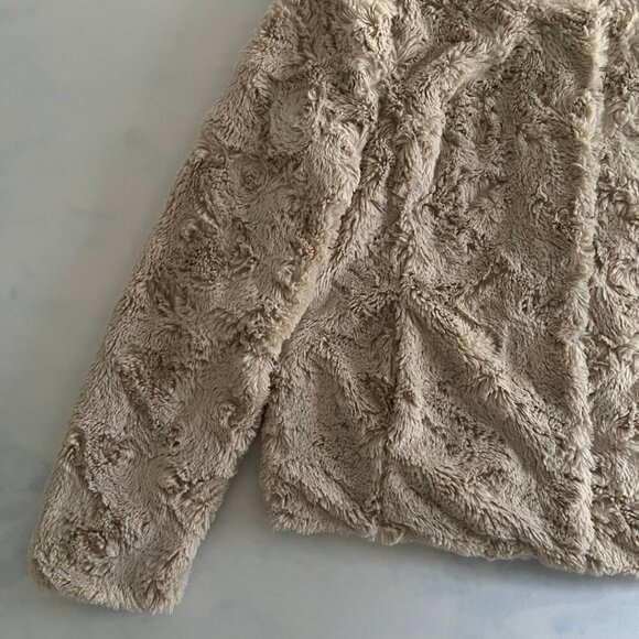 C+D+M Faux Fur Button Front Cream Sherpa Jacket - Picture 5 of 8